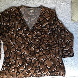 Chico’s animal print wrap top